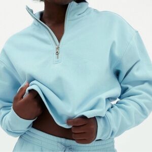 SET Half-Zip Sweatshirt and Joggers Girlfriend Collective Sky Blue